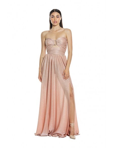 Relish abito monospalla satin con applicazioni floreali paillettes verde