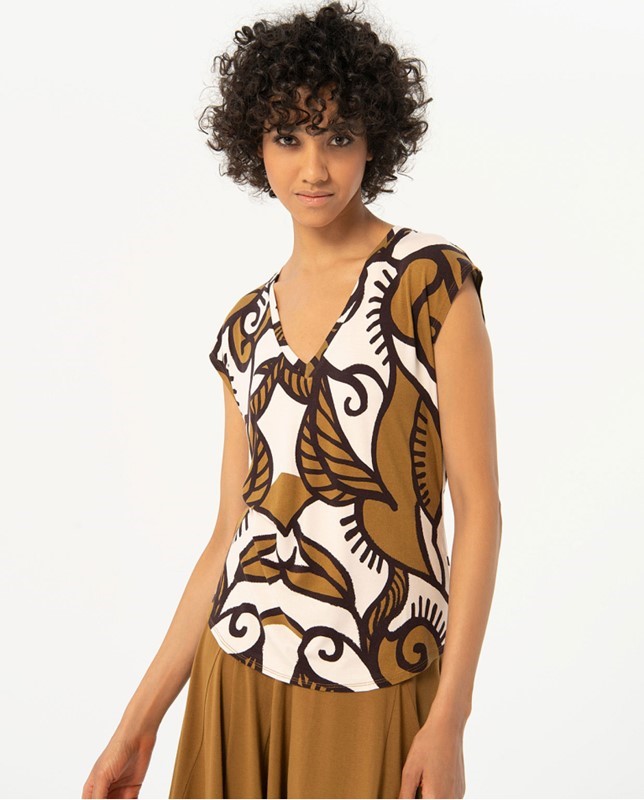 Surkana maglia misto lana in fantasia beige celeste